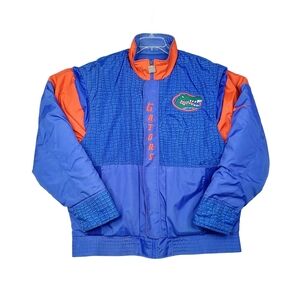 Vintage 90s Team Nike Florida Gators UF Scales Puffer Jacket Mens XL Blue RARE